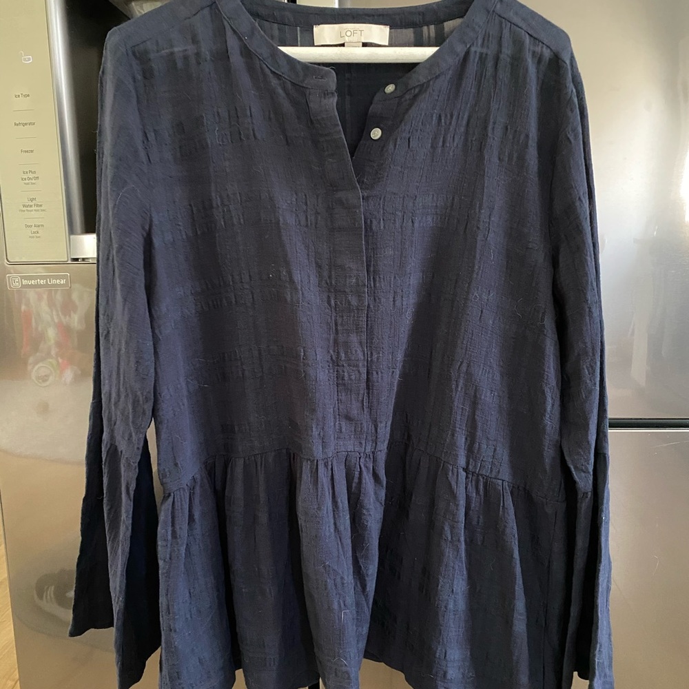 LOFT peplum linen shirt